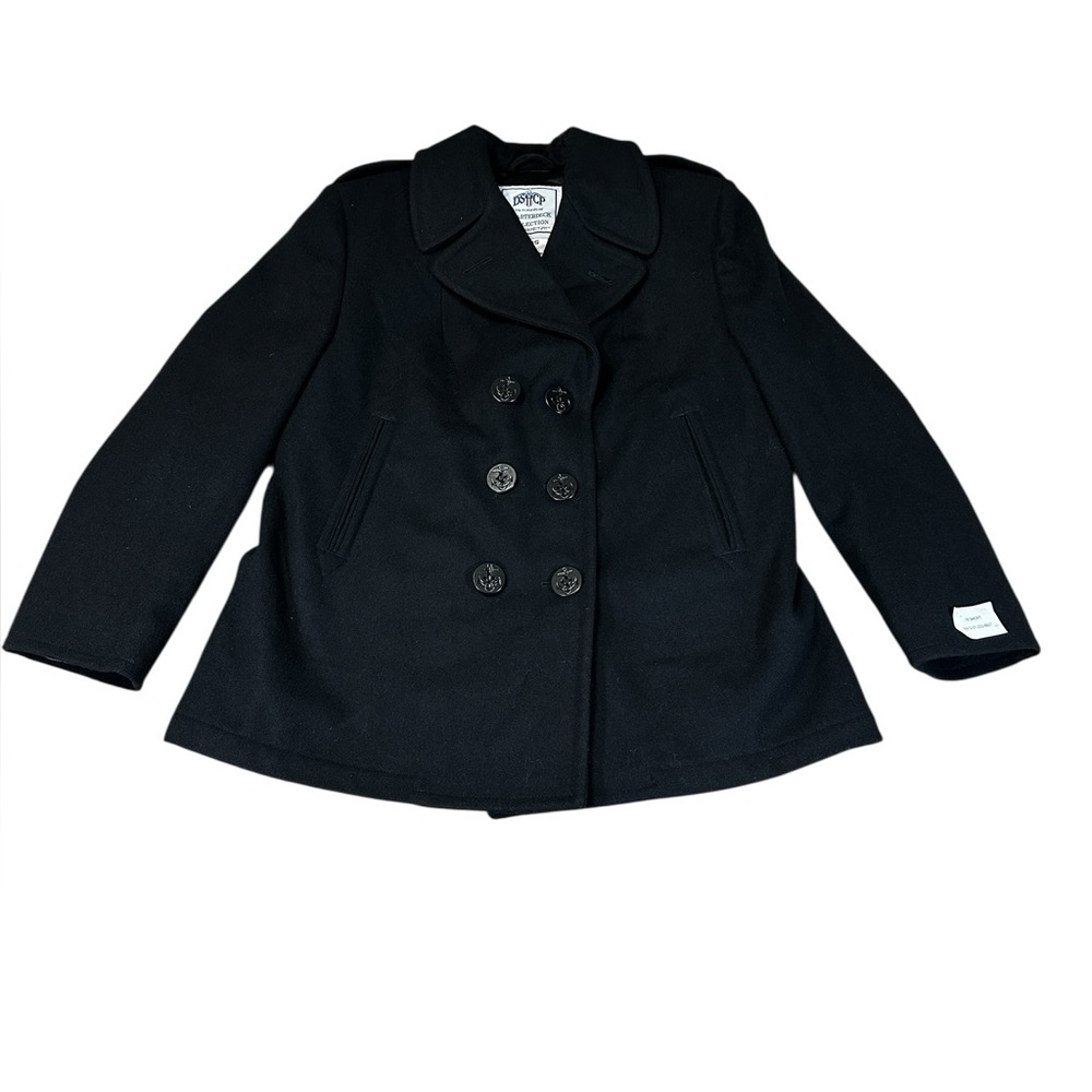 NWT DSCP Quarter Deck Collection Wool Black Button Peacoat Women’s Size 16S